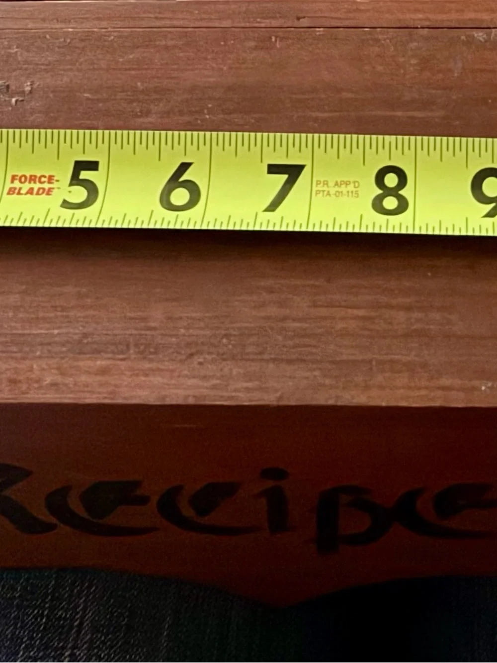 Vintage Rustic HTF Wooden Recipe Box Organizer with Hinged Lid